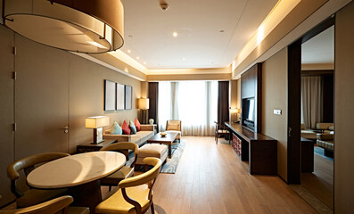 Interior display of high-end five-star hotel guest rooms