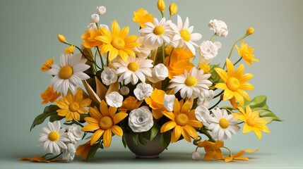 A photo of a cheerful bouquet of daffodils