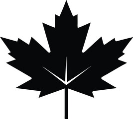 Maple Leaf Silhouette Flat Icon Vector Illustration, Black Maple Leaf Silhouette Flat Design.