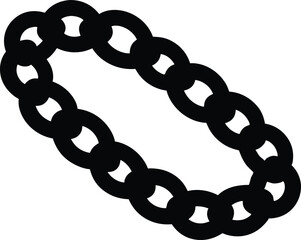 Obraz premium Metal Chain Silhouette, Black Chain Silhouette Isolated, Chain Link Silhouette on White Background.