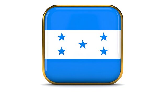 Square button design of the Honduras flag
