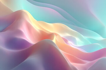 Fototapeta premium Abstract pastel landscape with flowing waves and soft light