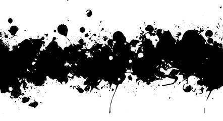 Obraz premium Black Ink Splatter Grunge Border Texture