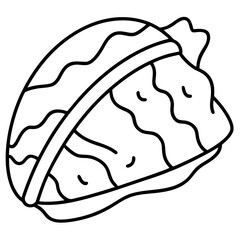 Frozen meat line art vector