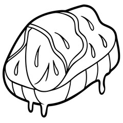Frozen meat line art vector