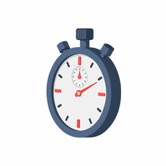 Blue Stopwatch with Red Hands and Markers, Time Measurement Tool