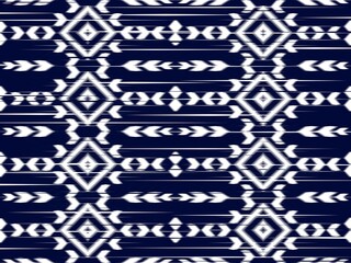Ethnic seamless, Ikat patterns with simple shapes. Tribal and ethnic fabrics. Simple geometric pattern elements are best used in design, textile printing.