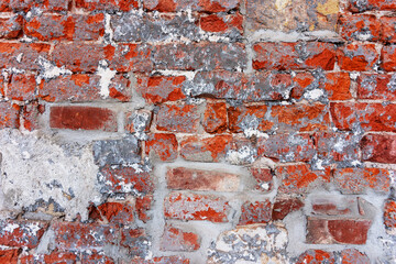 Old historic red brick wall