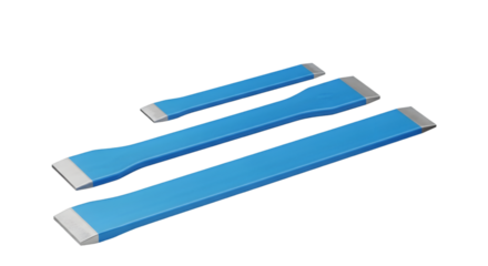 Tiga Alat Tangan Biru Dengan Ujung Logam, Latar Belakang Hitam