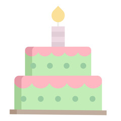 birthday cake flat icon design