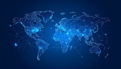 Global Network Connections: A Futuristic Digital Representation of the World
