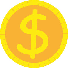 illustration of a gold coin with a dollar sign