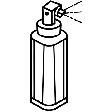 spray bottle spraying black and white clip art preview