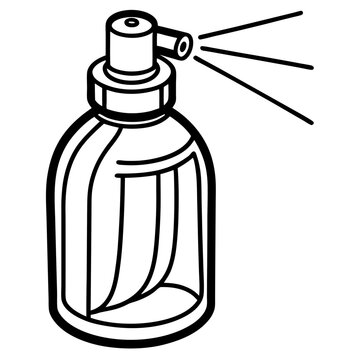 perfume bottle spraying black and white clip art preview