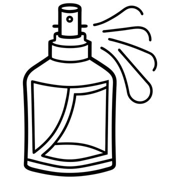 perfume bottle spraying black outline clip art preview