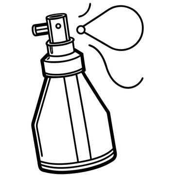 perfume bottle spraying black and white clip art preview