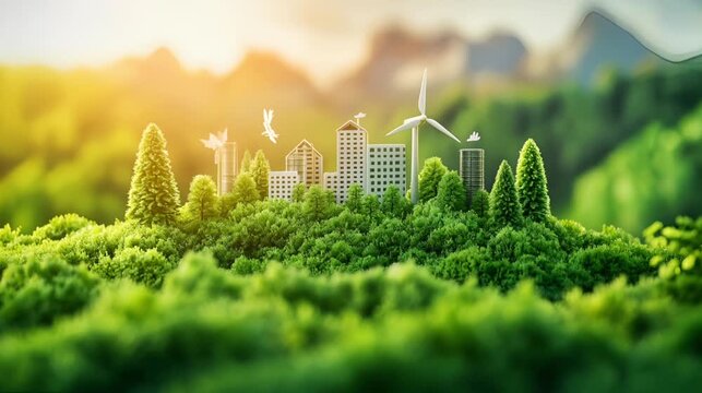 Sustainable green city with renewable energy