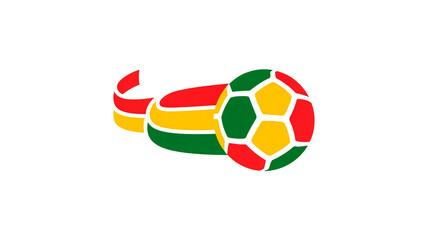 Obraz premium A minimalist logo design featuring a soccer ball and a flowing ribbon-like element