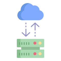 server to cloud flat icon design