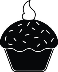 illustration of a cupcake with a fork