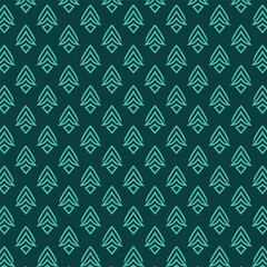 Modern teal geometric pattern on dark background seamless repeat design