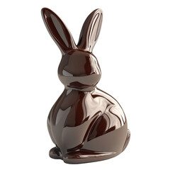 Fototapeta premium Luscious Chocolate Easter Bunny Delightful Treat Isolated on White Background