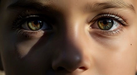 Close-up of child eyes filled with hope