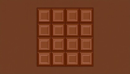 Illustration of a Chocolate Bar in Close-up View on a Brown Background