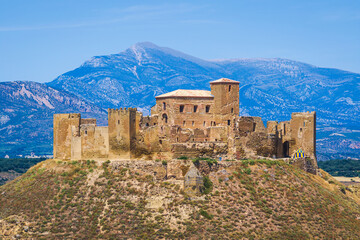 View to the ruins of The Castle of Montearagón