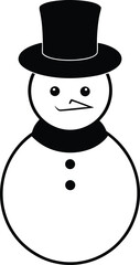 snowman with hat vector