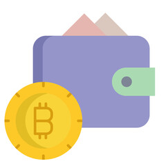 bitcoin wallet flat icon design