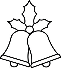 illustration of a bell with a christmas tree