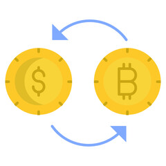 bitcoin exchange dollar flat icon design