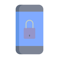 smartphone lock flat icon design
