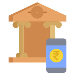 smartphone banking app flat icon design
