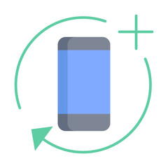 mobile reboot flat icon design