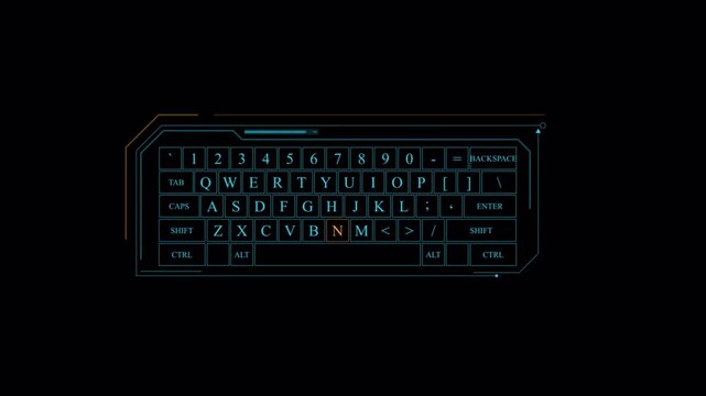 Futuristic Keyboard Interface: Digital Data Input and Processing