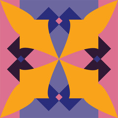 Abstract Geometric Yellow Cross Seamless Pattern