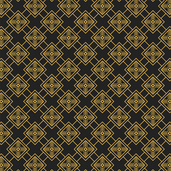 Elegant gold geometric pattern on black background art deco inspired