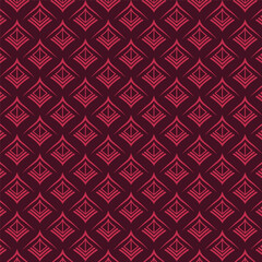 Elegant geometric seamless pattern in rich burgundy and pink tones