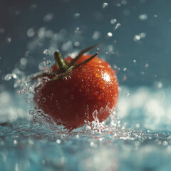 Tomato in water splash