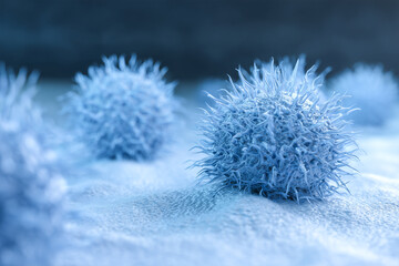 Enteric viruses including norovirus, rotavirus, sapovirus, astrovirus, adenovirus, and torovirus. Realistic viral particles with spikes, linked to gastroenteritis