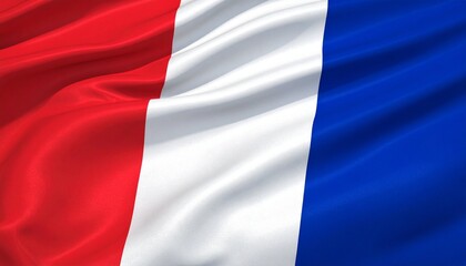 Obraz premium French national flag with vertical blue white and red stripes and textured fabric for cultural editorial political branding and European identity-themed visuals