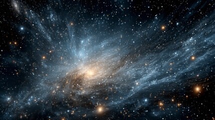 Obraz premium Distant Galaxy Supercluster with Hundreds of Stars and Nebulae