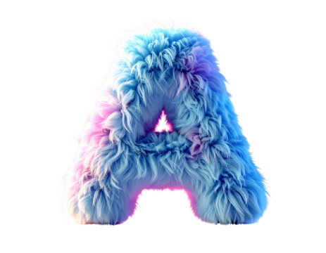 High-Resolution Fluffy Letter A with Warm Daylight Glow PNG