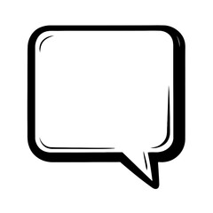 Fototapeta premium Minimalist Black Outline Speech Bubble Icon for Communication, Chat, Message, and Dialogue. Empty White Space for Text, Quotes, and Thoughts. Perfect for UI/UX Design Elements, Apps, Websites, Present
