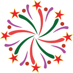 Decorative colorful festival firework display