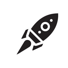 Rocket Launch Icon Vector – Minimalist Spacecraft Silhouette for Innovation and Startup Concepts