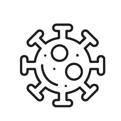 Virus Icon Vector – Stylized Microbe Line Drawing for Medical, Health, and Biology Concepts