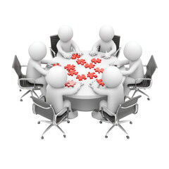 Teamwork Roundtable Puzzle Collaboration on Transparent Background